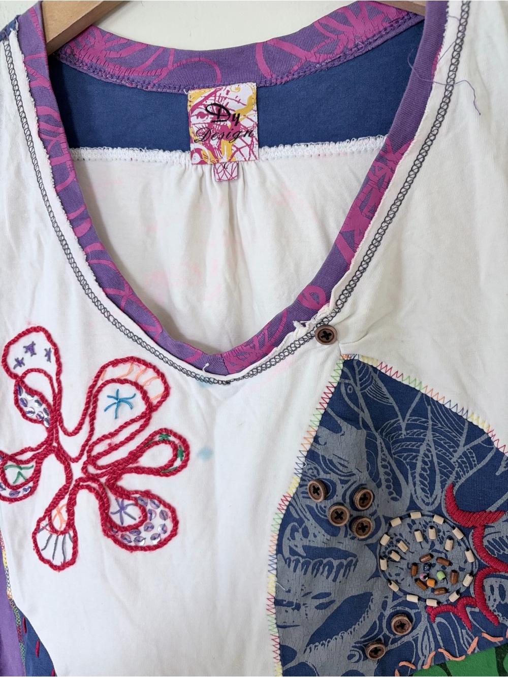 Desigual vintage colorful patchwork embroidered mini dress READ - Picture 8 of 11